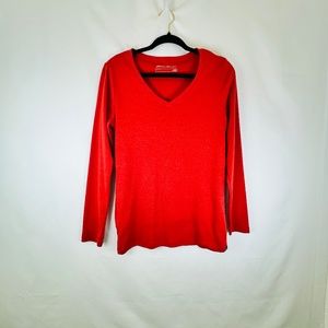 Eddie Bauer V neck pullover long sleeve cotton shirt size L W22/350